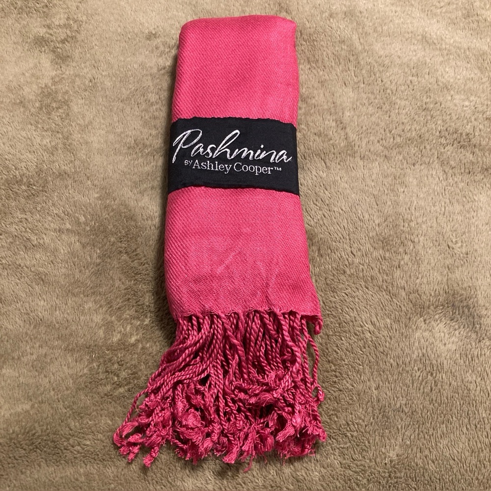 NWT Pashmina by Ashley Cooper Vintage 90s Shawl Wrap Scarf Pink